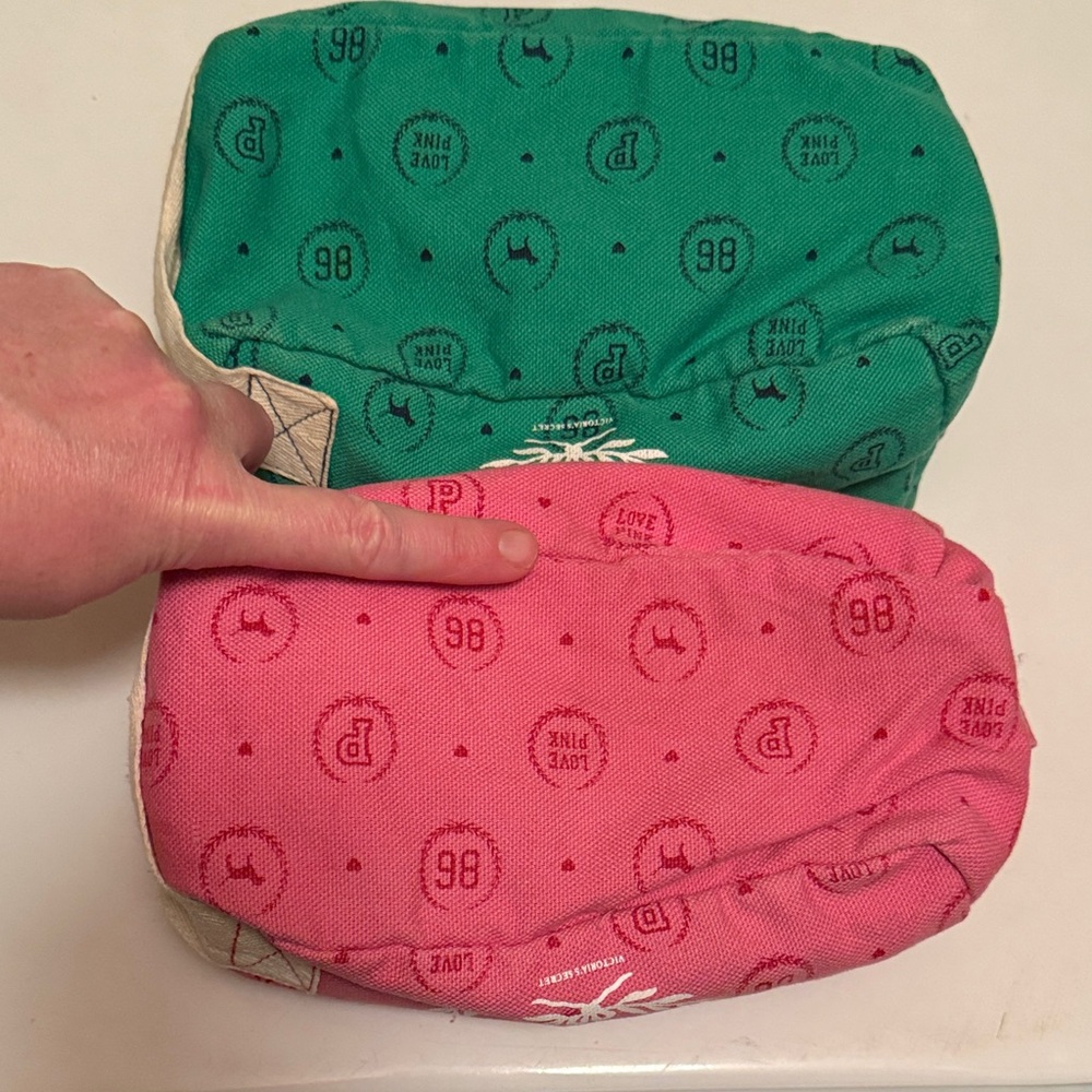 PINK Victoria's Secret Pink and Green Cosmetic Cases - Picture 5 of 10